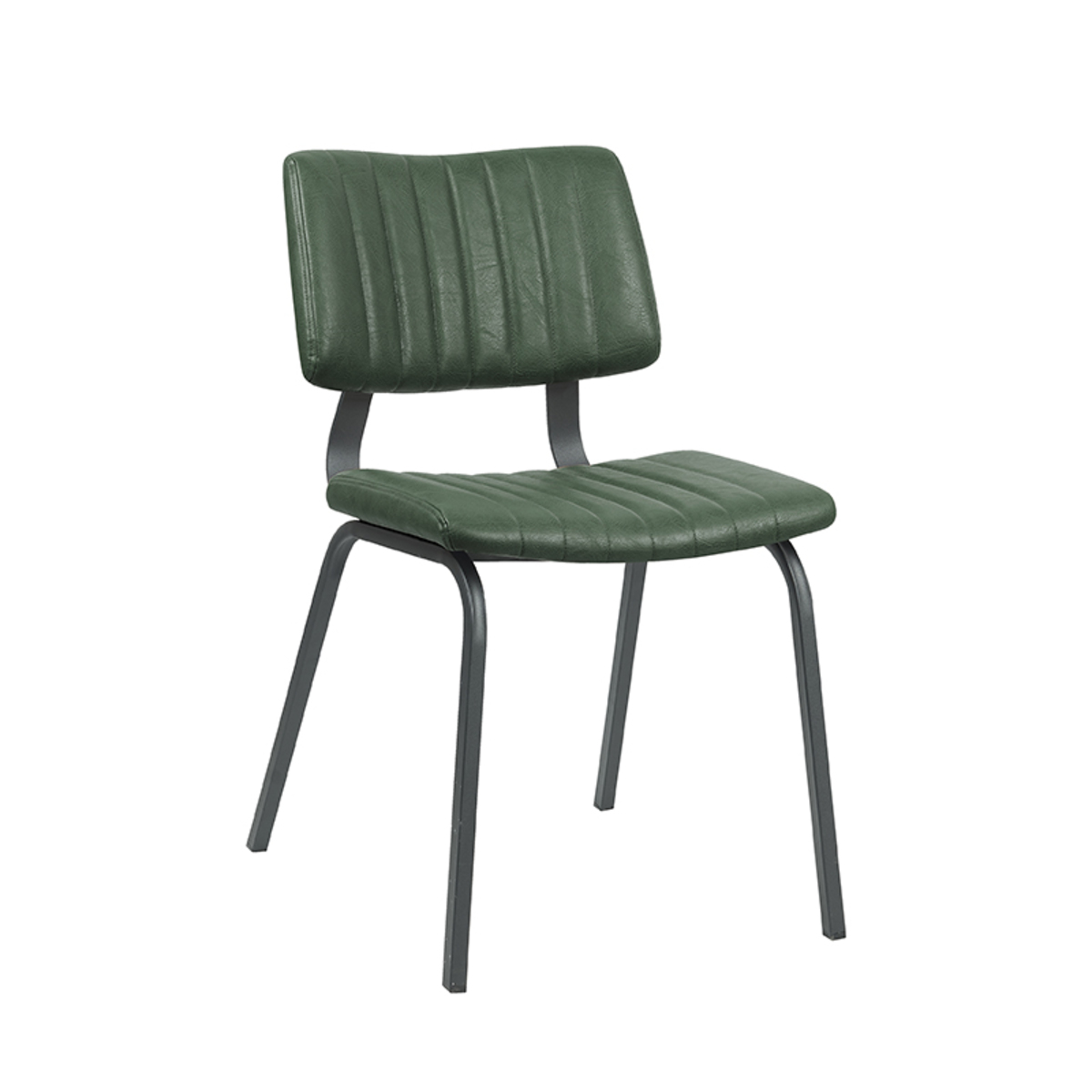 Eetkamerstoel Gusto - Zonder armleuning - Hunter - Groen - PU-Leder - Industrieel - LABEL51