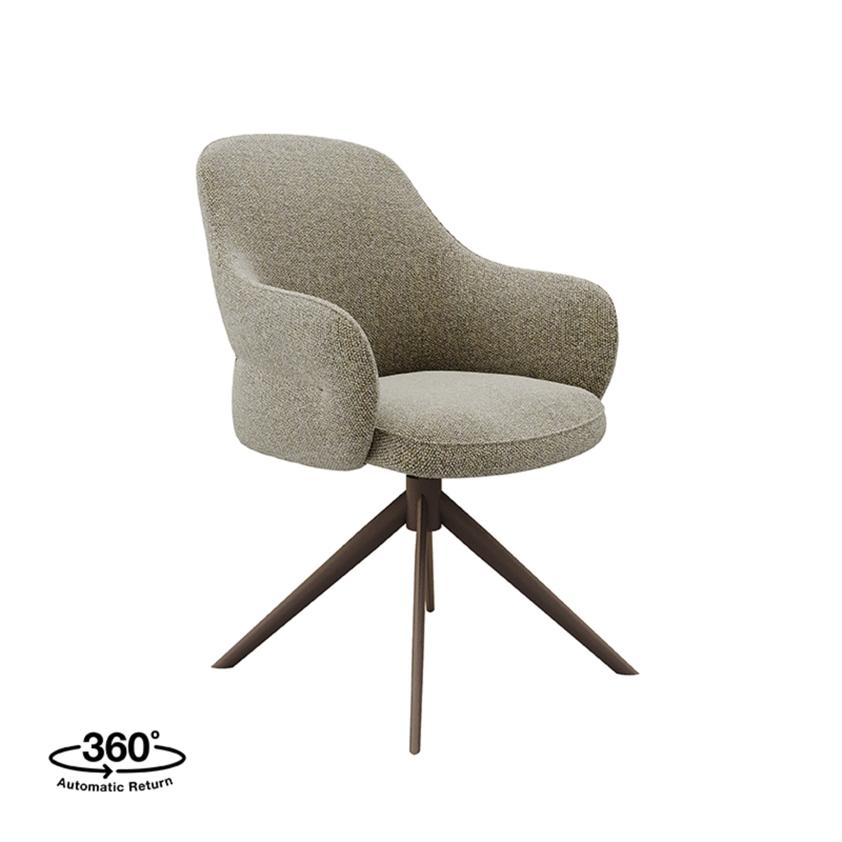 Eetkamerstoel Bern - Draaibaar - Armleuning - Truffel grijs - Boucle - Design - LABEL51