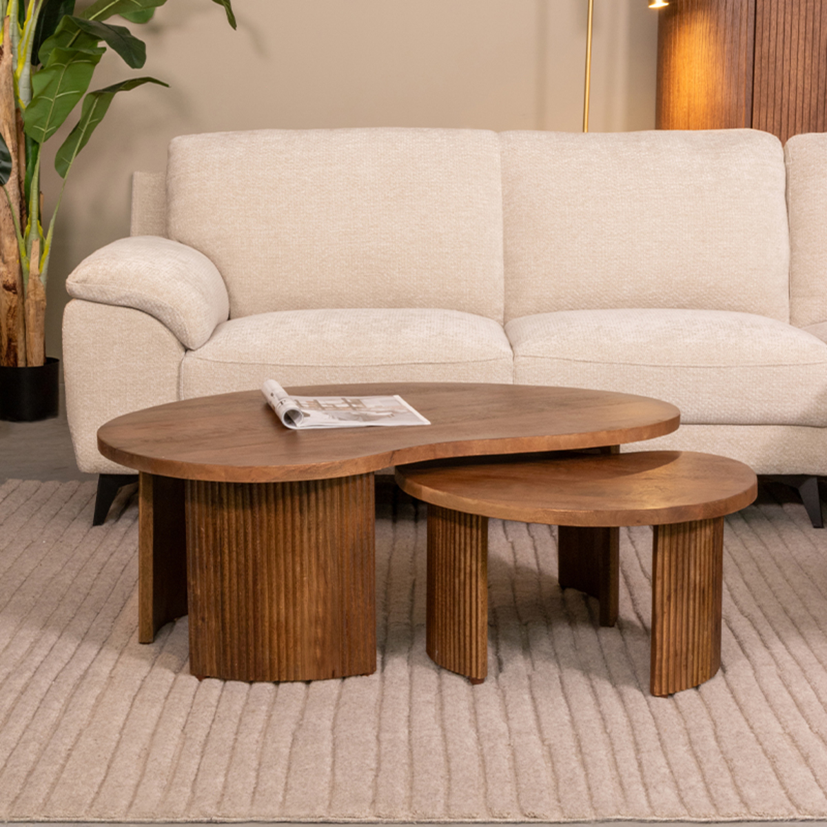 Salontafel Timon - Organisch - Nature - Bruin - Mangohout - Landelijk - LABEL51