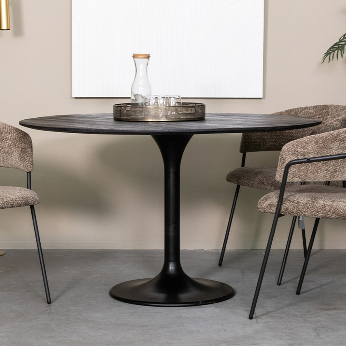 Eetkamertafel Otto - Zwart - Mangohout - Modern - LABEL51