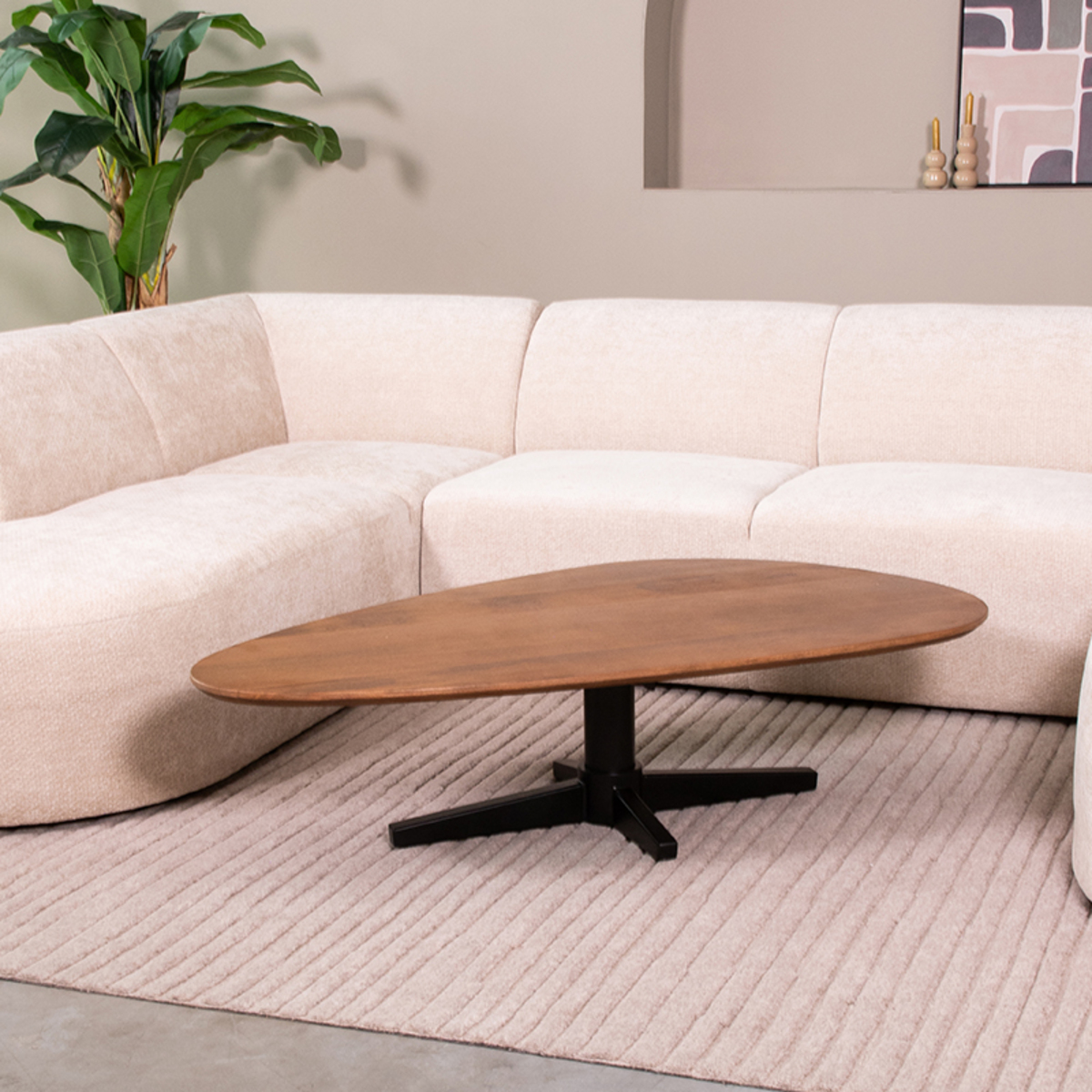 Salontafel Rosie - Ovaal - Nature - Bruin - Mangohout - Landelijk - LABEL51
