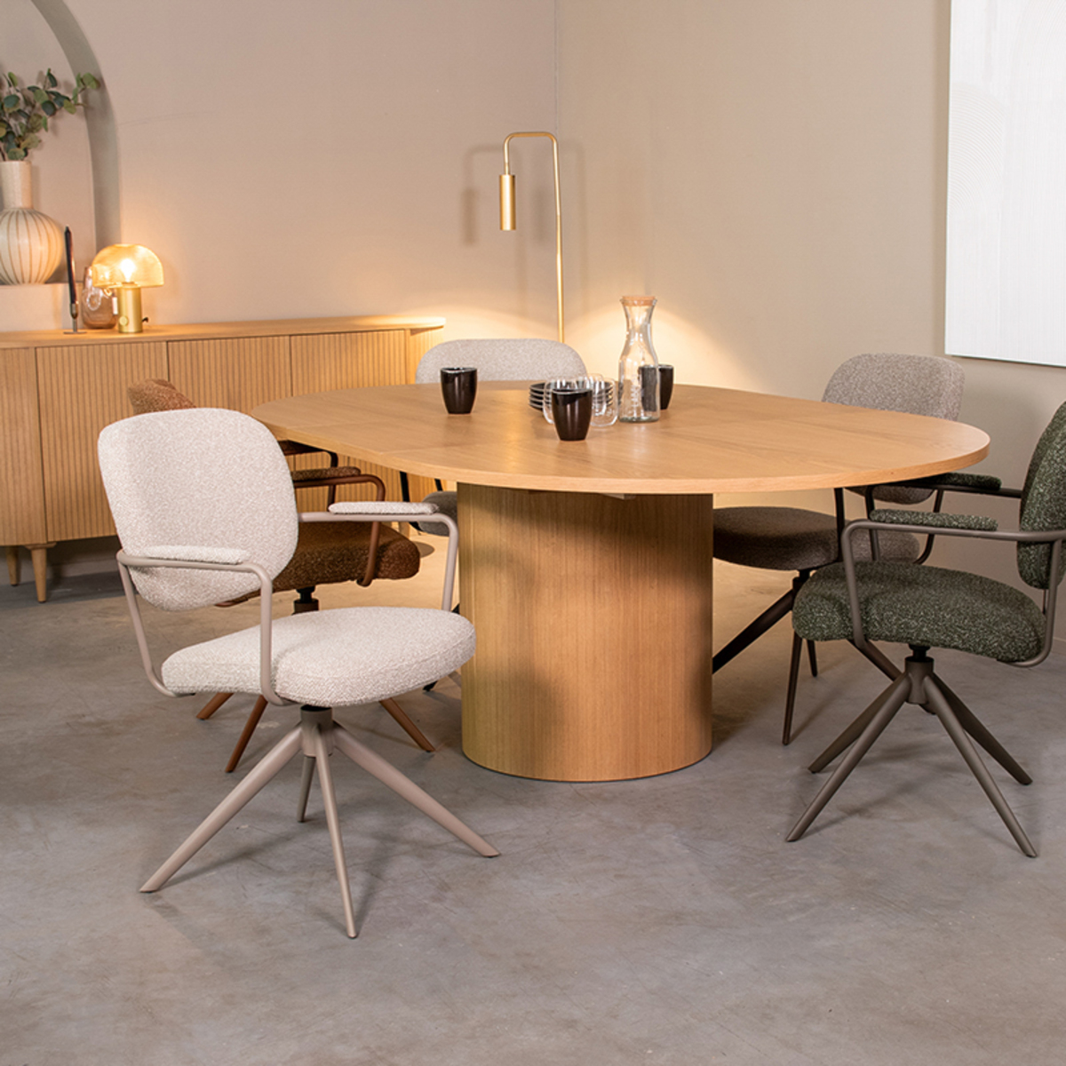 Eetkamertafel Oliva - Naturel - Eiken - Scandinavisch - LABEL51