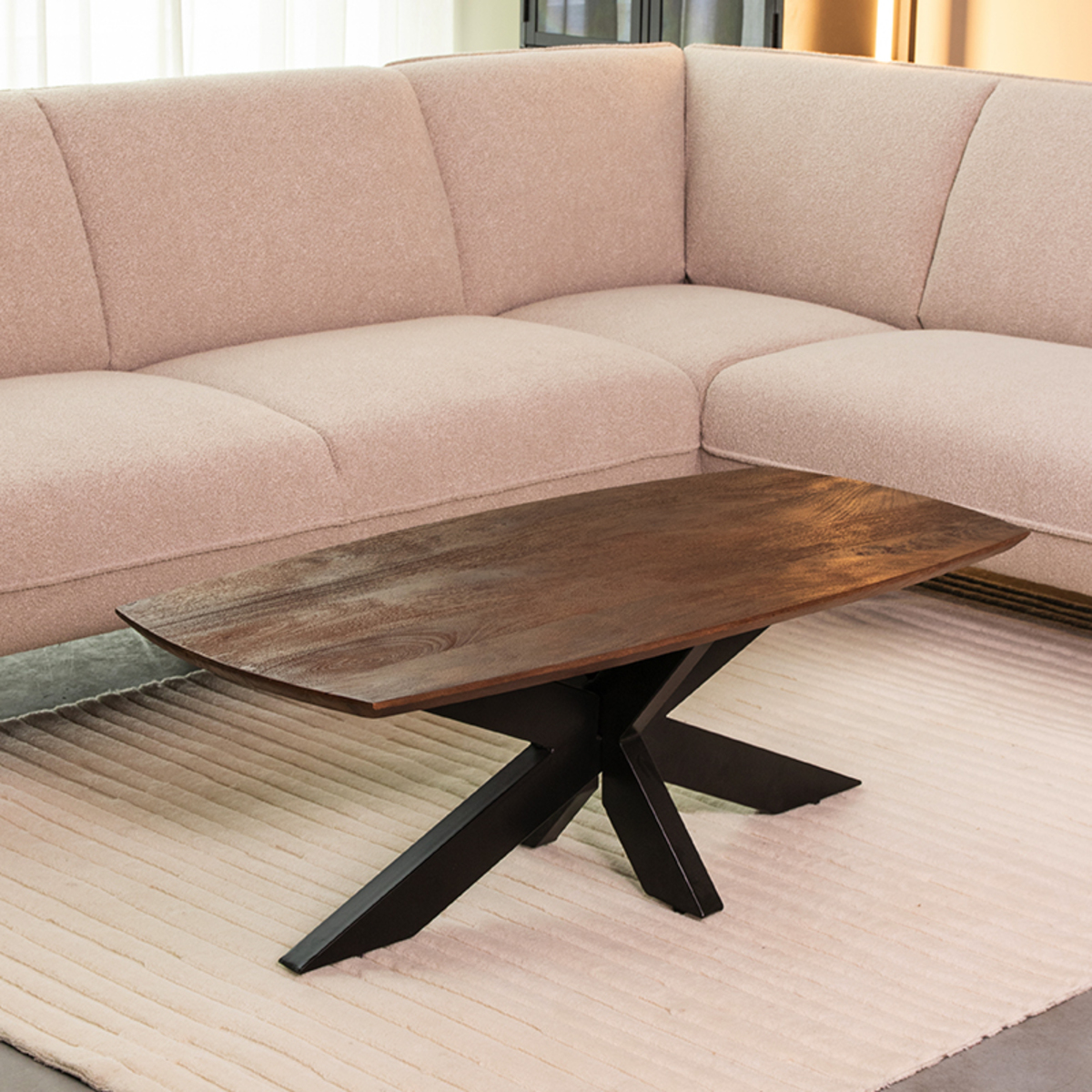 Salontafel Zane - Rechthoekig - Espresso - Bruin - Mangohout - Modern - LABEL51