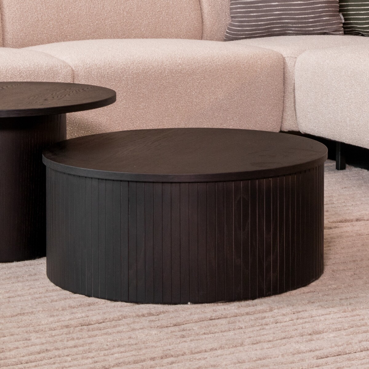 Salontafel Oliva - Rond - Zwart - Eiken - Modern - LABEL51