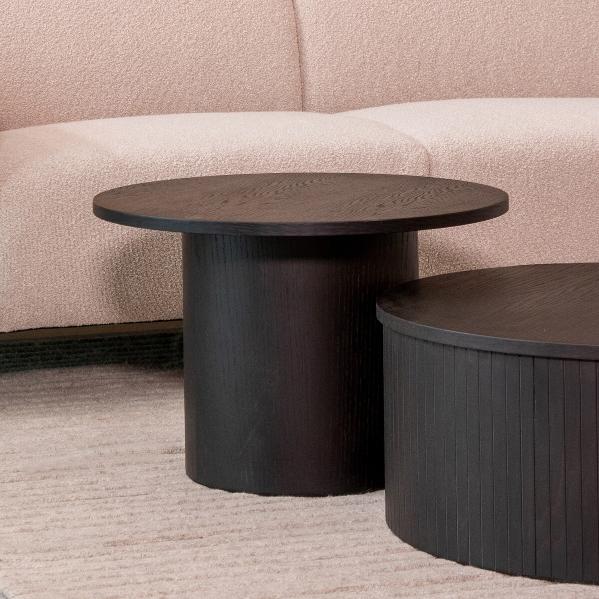 Salontafel Oliva - Rond - Zwart - Eiken - Modern - LABEL51