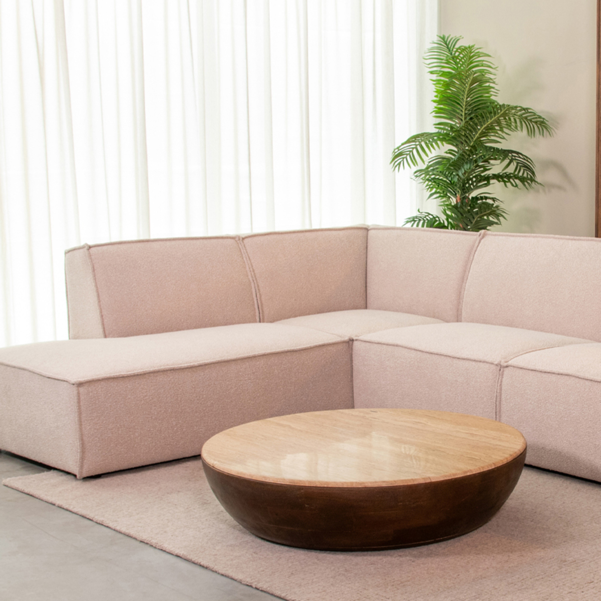 Salontafel Bowl - Rond - Espresso - Bruin - Travertin - Minimalistisch - LABEL51