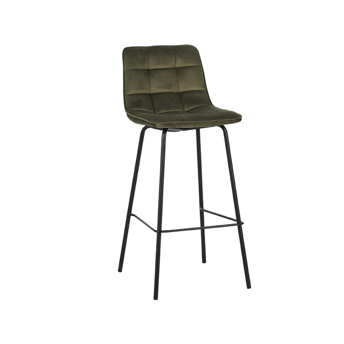 Barkruk Bistro - Zonder armleuning - Zithoogte 78 - Hunter - Groen - Fluweel - Industrieel - LABEL51