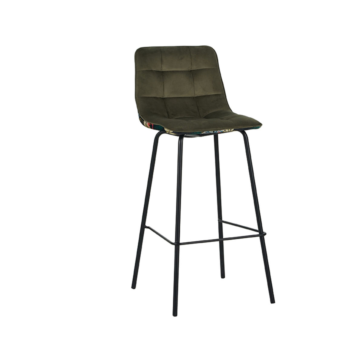 Barkruk Bistro - Zonder armleuning - Zithoogte 78 - Multicolor - Groen - Fluweel - Design - LABEL51