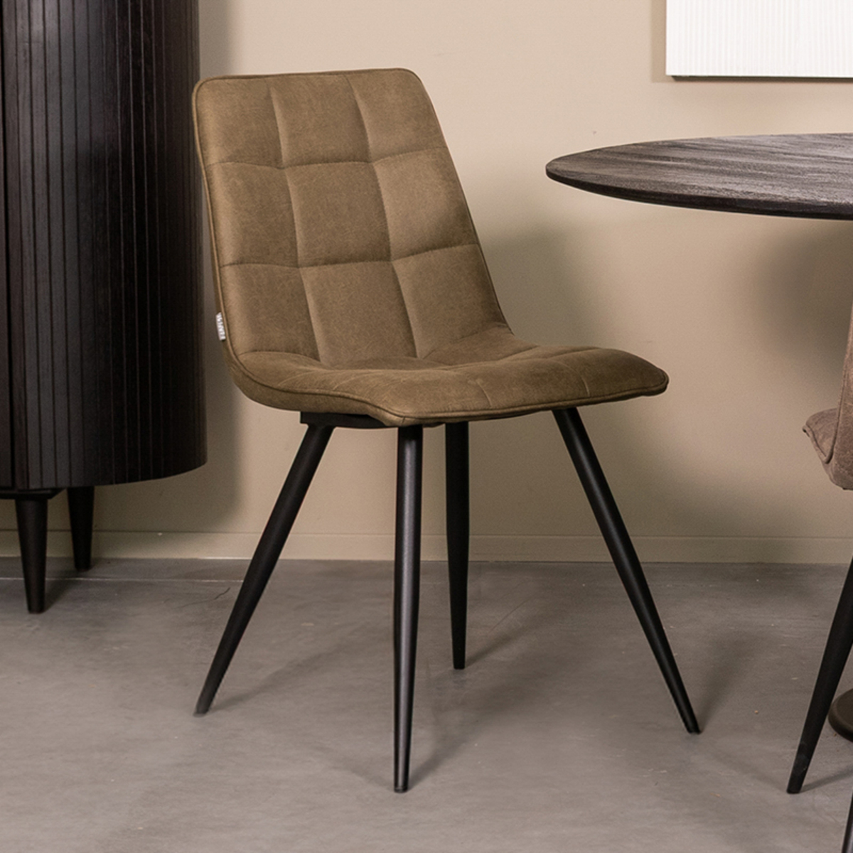 Eetkamerstoel Bistro - Zonder armleuning - Moss - Groen - Micro Suede - Modern - LABEL51