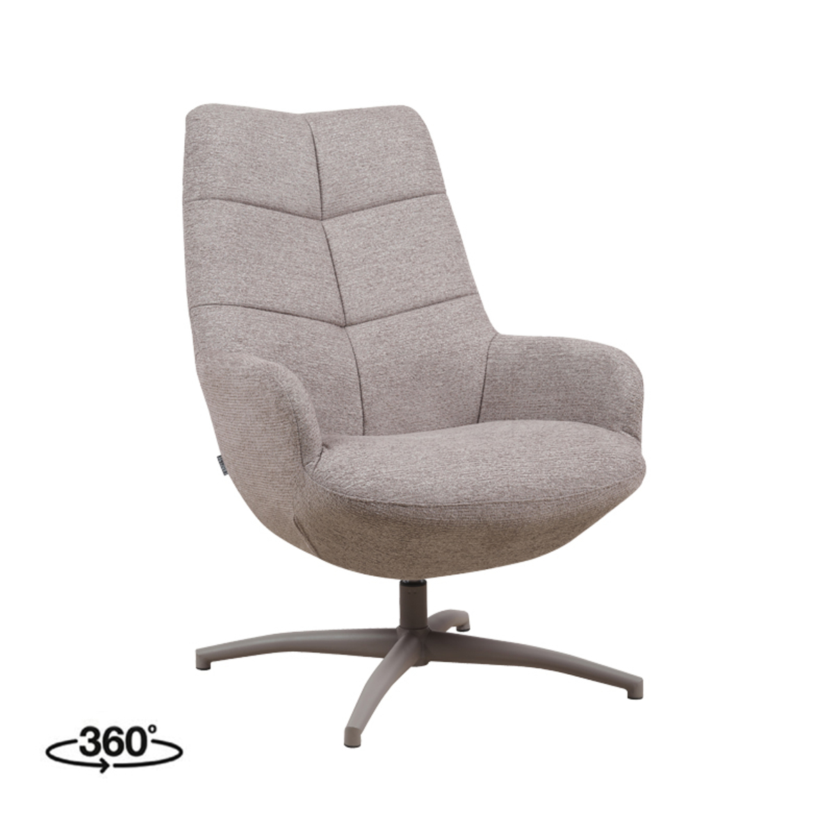 Fauteuil Winston - Draaibaar - Zonder armleuning - Taupe - Bruin - Canyon - Design - LABEL51