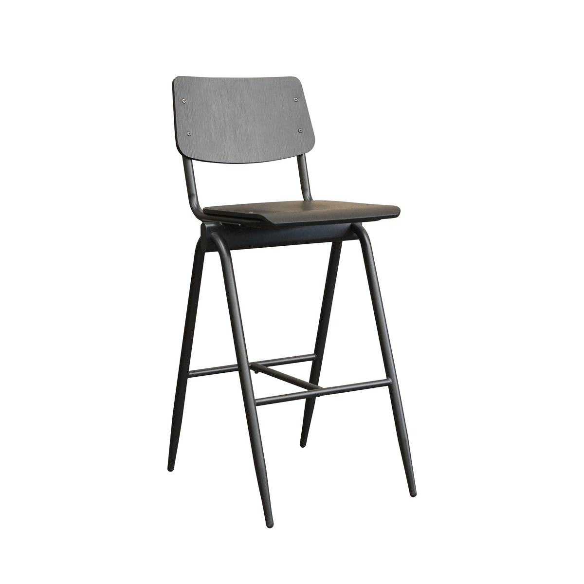 Barkruk Solid - Zonder armleuning - Zithoogte 86 - Zwart - Hout - Modern - LABEL51