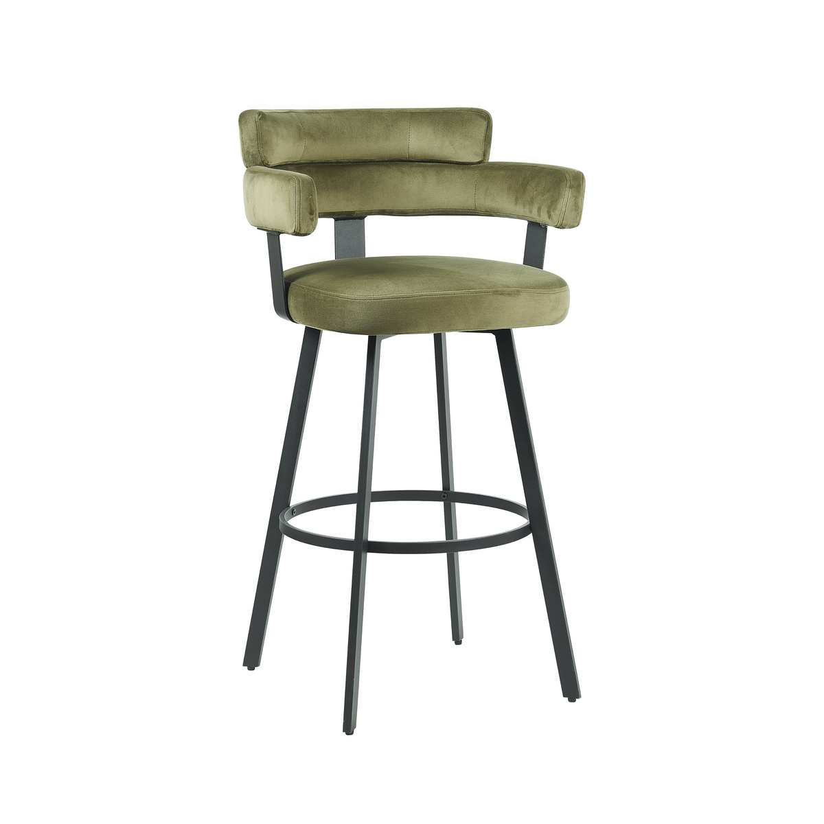 Barkruk Bardio - Armleuning - Zithoogte 75 - Hunter - Groen - Fluweel - Industrieel - LABEL51