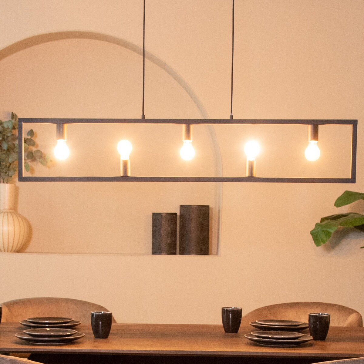 Hanglamp Quadrato - Zwart - Metaal - Modern - LABEL51