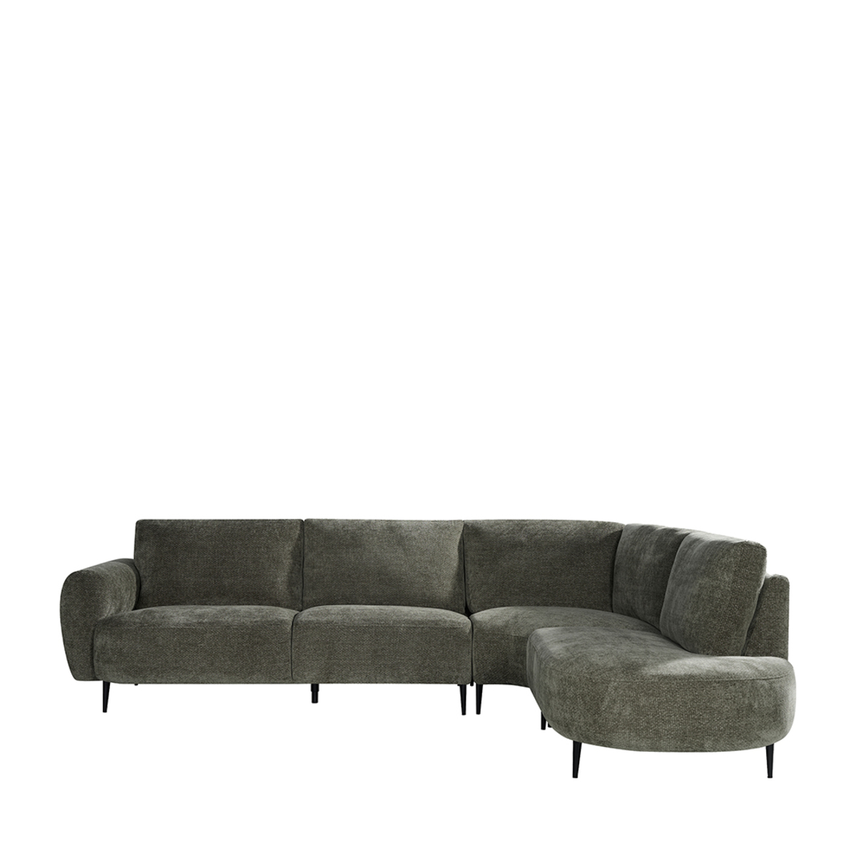 Hoekbank Milano - Organisch - Rechts - Hunter - Groen - Elite - Modern - LABEL51