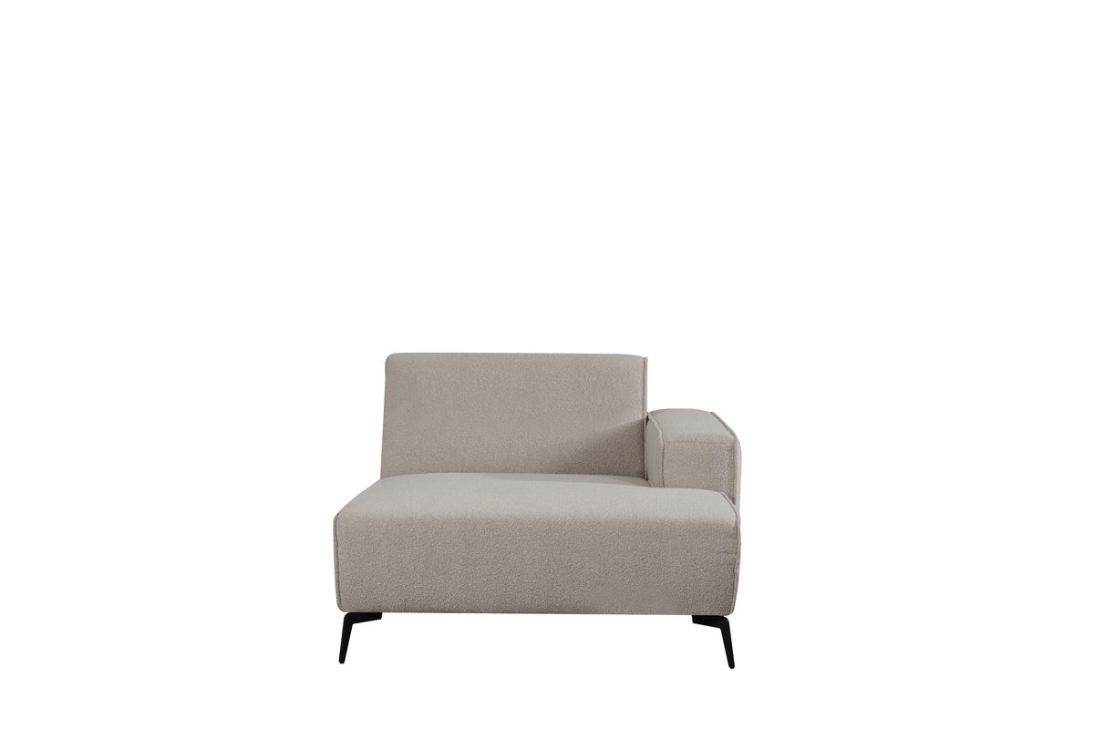 Bank Nero - Naturel - Boucle - Longchair Arm Rechts Voorstaand - LABEL51