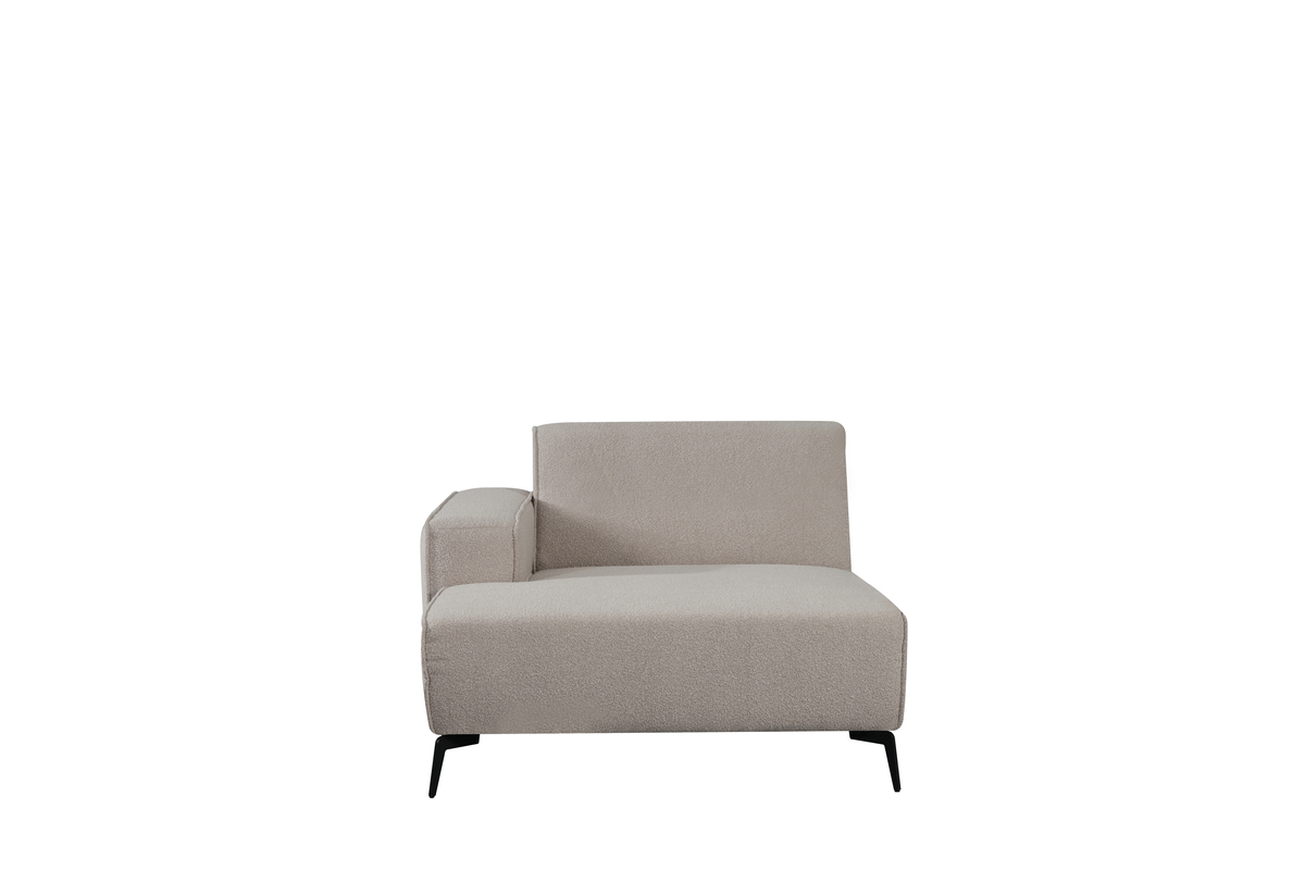 Bank Nero - Naturel - Boucle - Longchair Arm Links Voorstaand - LABEL51