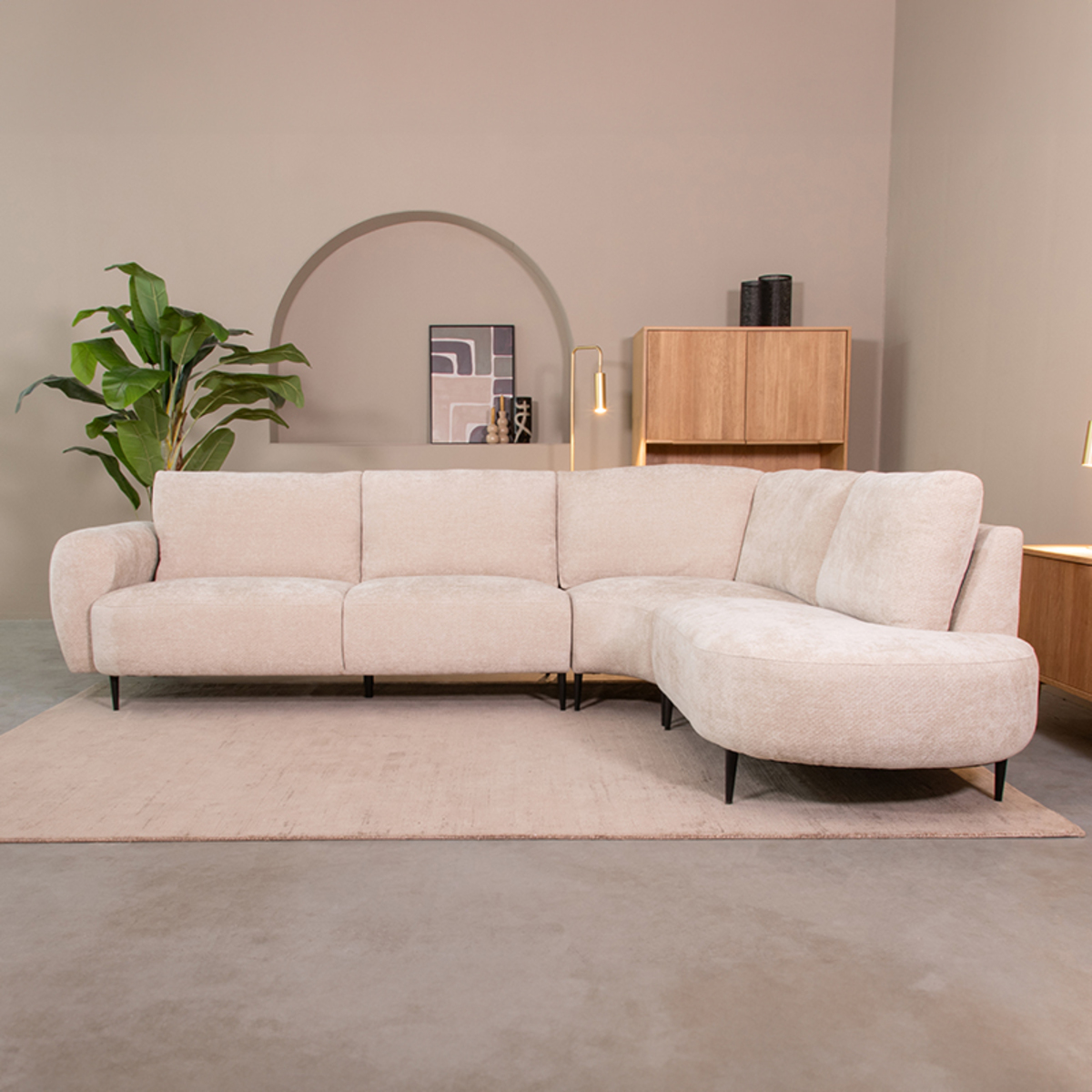 Hoekbank Milano - Naturel - Stof - Rechts - LABEL51