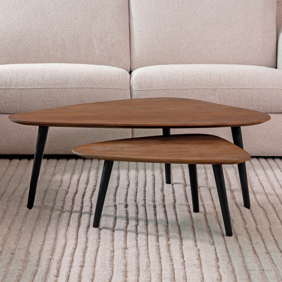 Salontafel Rock - Geometrisch - Espresso - Bruin - Mangohout - Modern - LABEL51