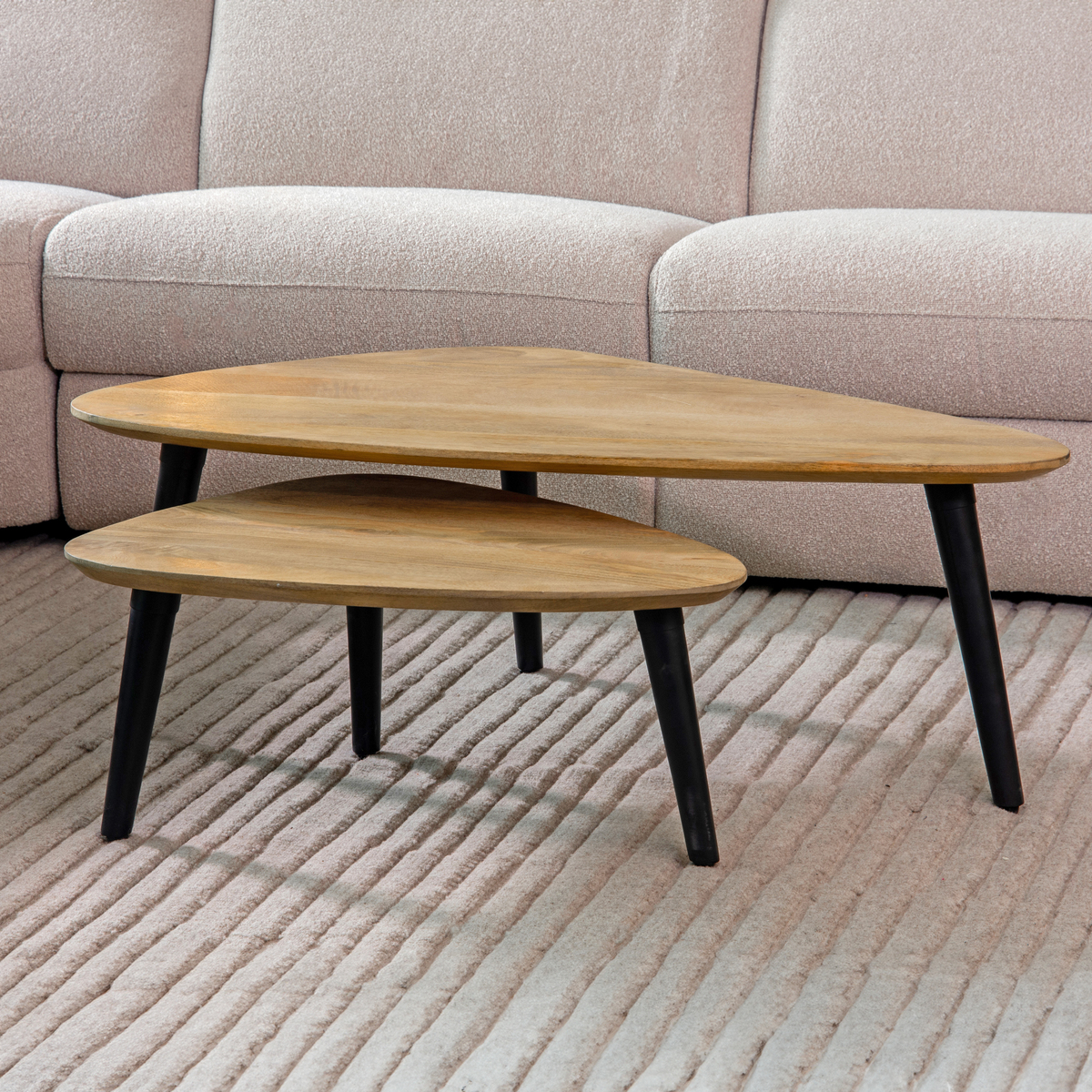 Salontafel Rock - Geometrisch - Naturel - Mangohout - Industrieel - LABEL51