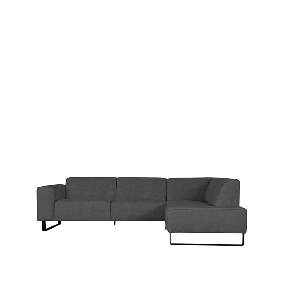 Hoekbank Amaro - Donkergrijs - Velours - Rechts - LABEL51