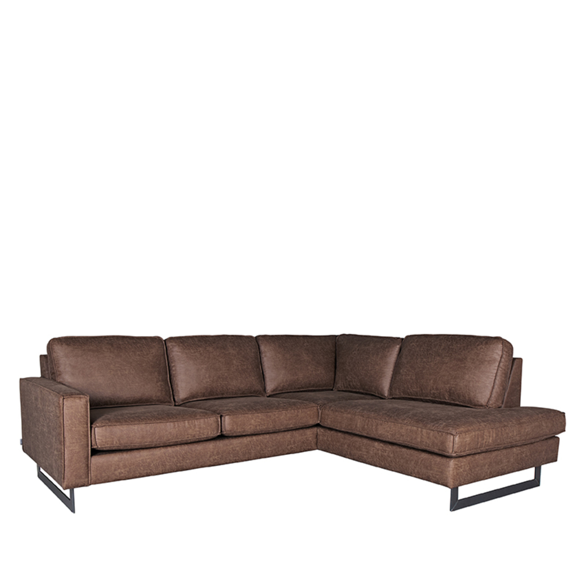 LABEL51 Hoekbank Arezzo - Bruin - Microfiber - 2,5-Zits + Ottomane