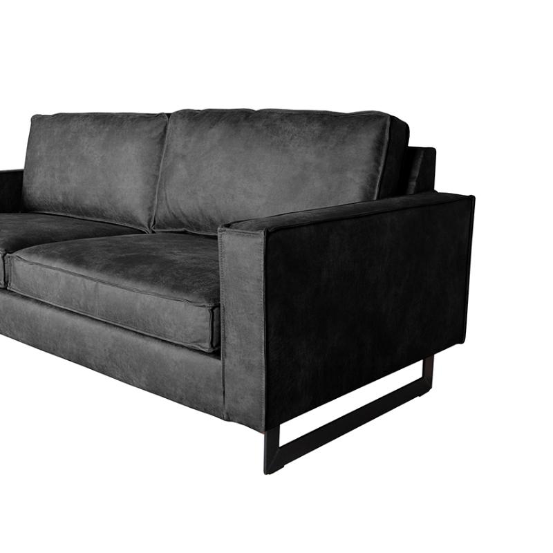 LABEL51 Bank Arezzo - Antraciet - Leder - 3-Zits