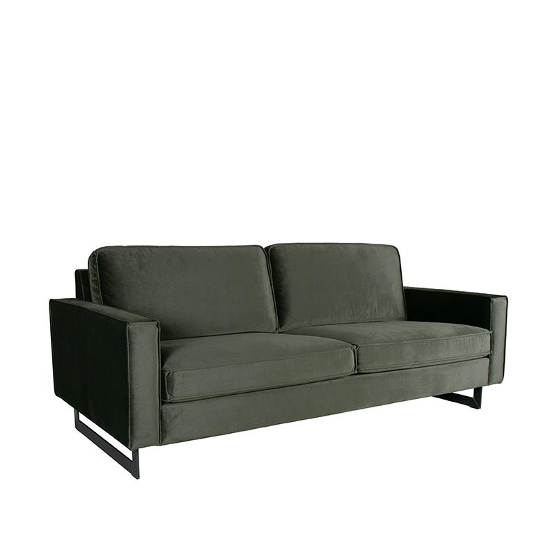 LABEL51 Bank Arezzo - Army green - Fluweel - 3-Zits