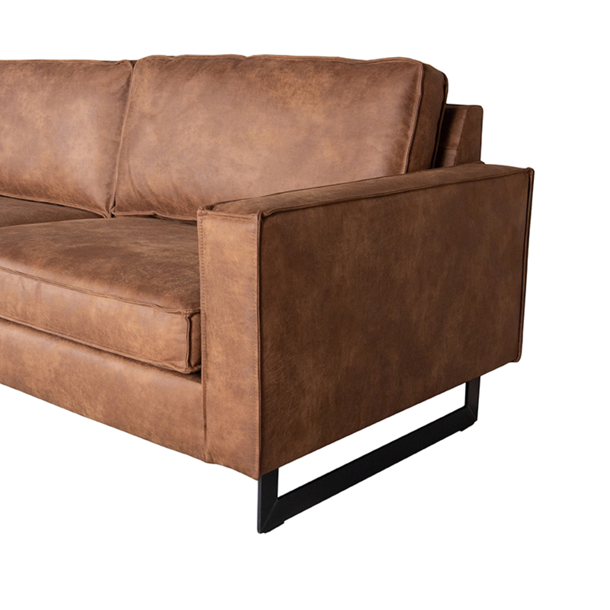 LABEL51 Bank Arezzo - Cognac - Microfiber - 3-Zits