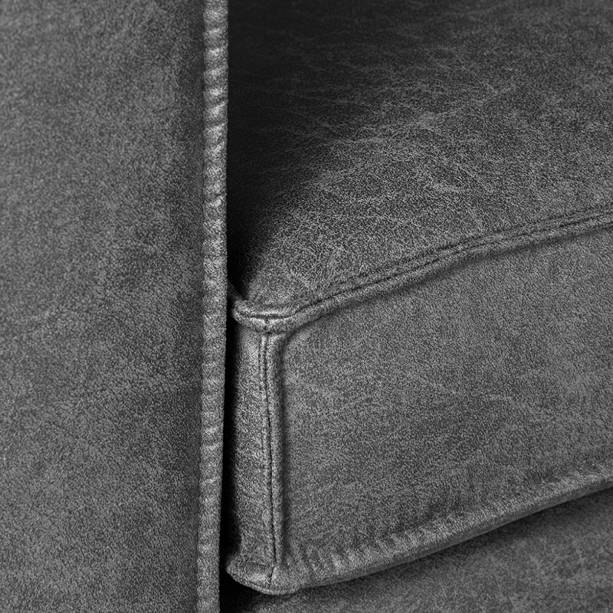LABEL51 Hoekbank Arezzo - Antraciet - Microfiber - Ottomane + 2,5-Zits