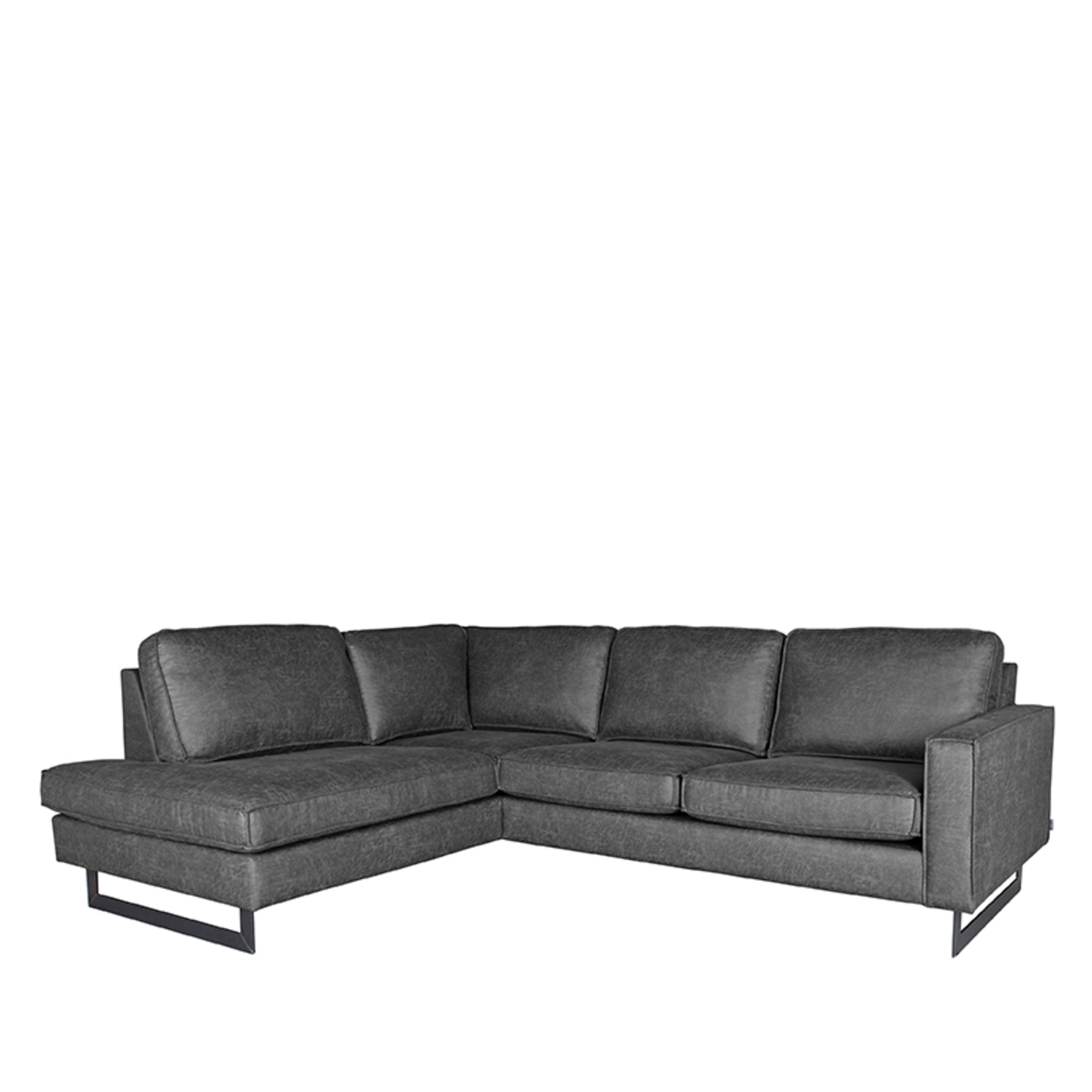 LABEL51 Hoekbank Arezzo - Antraciet - Microfiber - Ottomane + 2,5-Zits