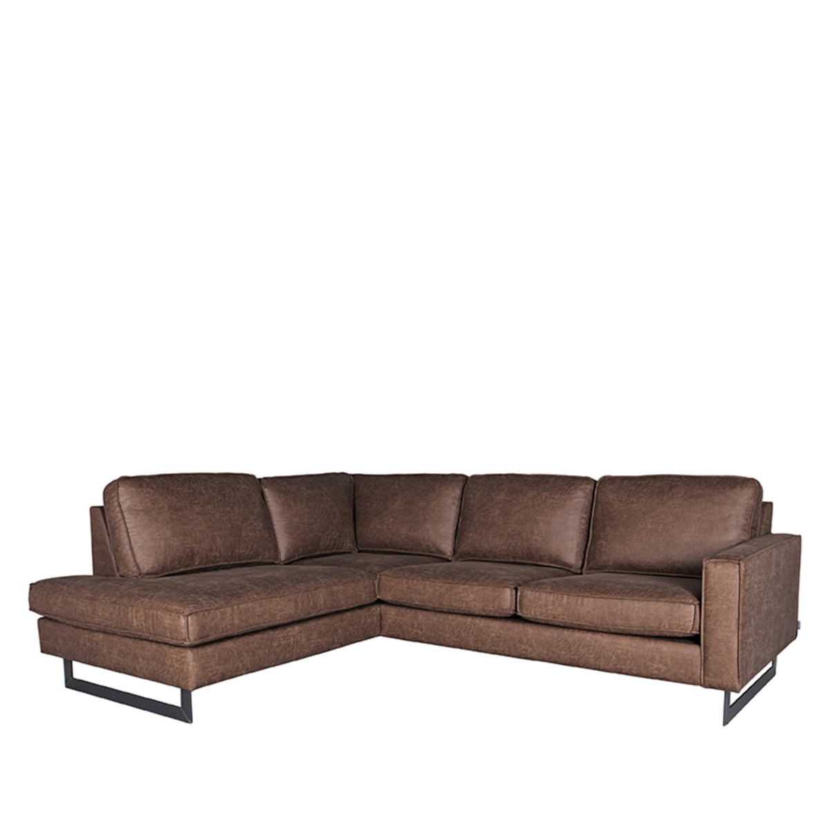 LABEL51 Hoekbank Arezzo - Bruin - Microfiber - Ottomane + 2,5-Zits