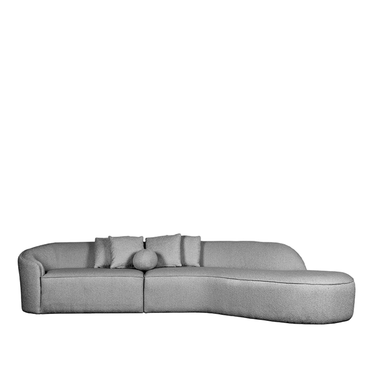 Bank Flori - Grijs - Boucle - 4-Zits LABEL51