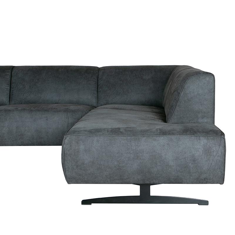 LABEL51 Hoekbank Modena - Grijs - Mircoskin - 2,5-Zits + Ottomane