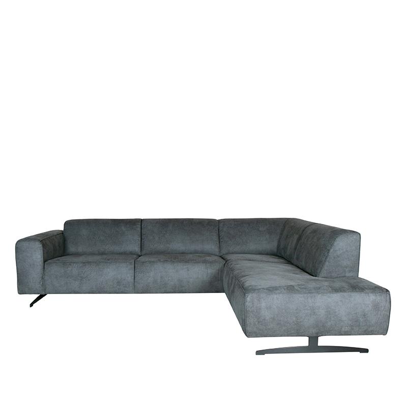 LABEL51 Hoekbank Modena - Grijs - Mircoskin - 2,5-Zits + Ottomane