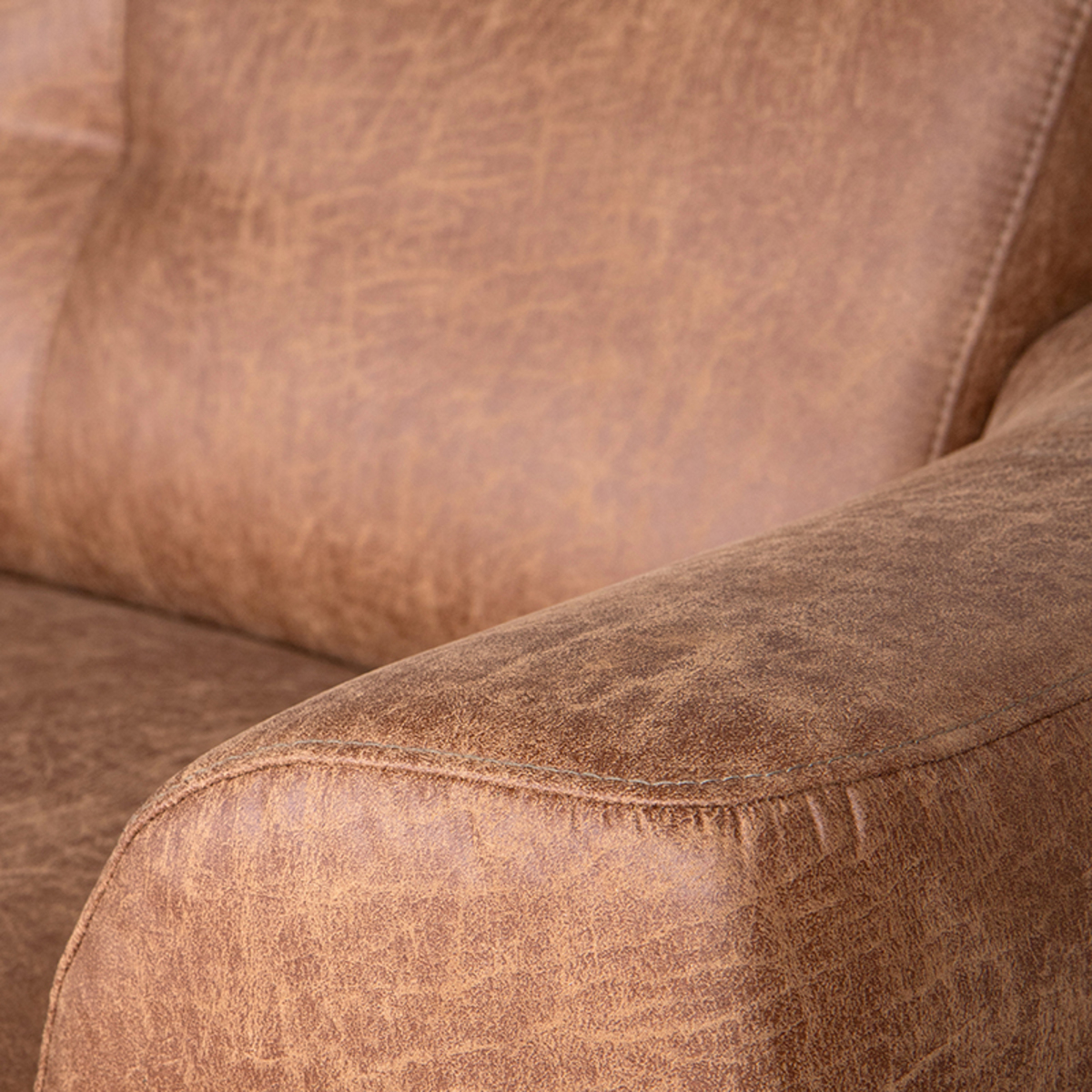 LABEL51 Bank Salerno - Cognac - Microfiber - 3-Zits