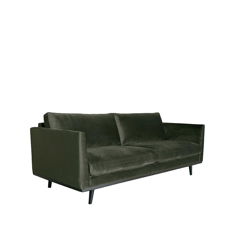 LABEL51 Bank Siena - Army green - Fluweel - 3-Zits