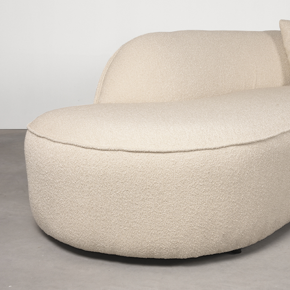 LABEL51 Bank Stelvio - Beige - Boucle - 4-Zits + Hoek Links