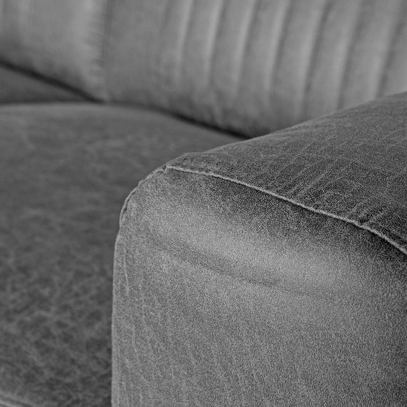 LABEL51 Bank Trento - Antraciet - Microfiber - 2-Zits