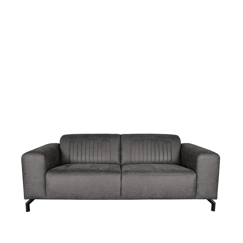 LABEL51 Bank Trento - Antraciet - Microfiber - 2-Zits