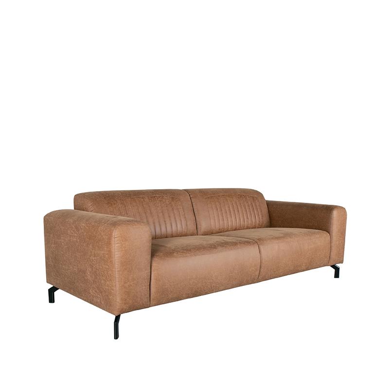 LABEL51 Bank Trento - Cognac - Microfiber - 3-Zits