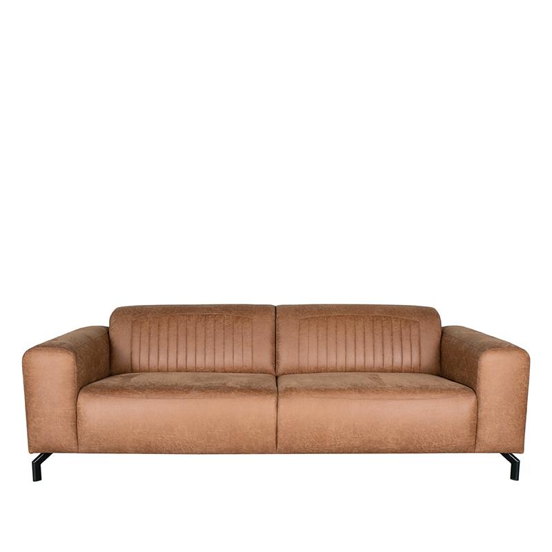 LABEL51 Bank Trento - Cognac - Microfiber - 3-Zits