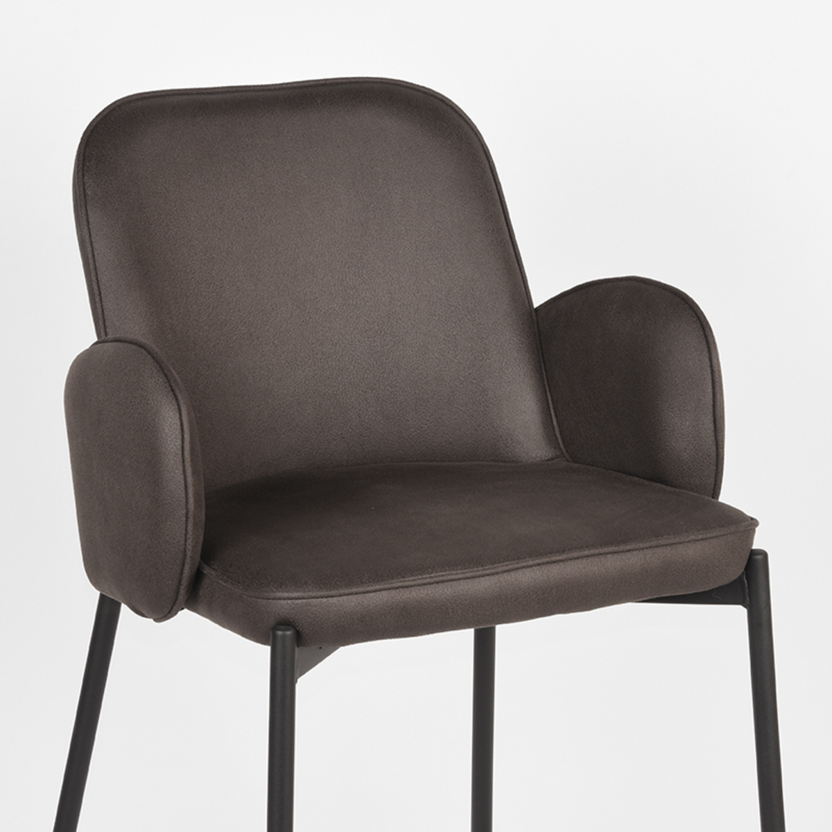 LABEL51 Barkruk Jari - Antraciet - Microfiber - Zithoogte 65