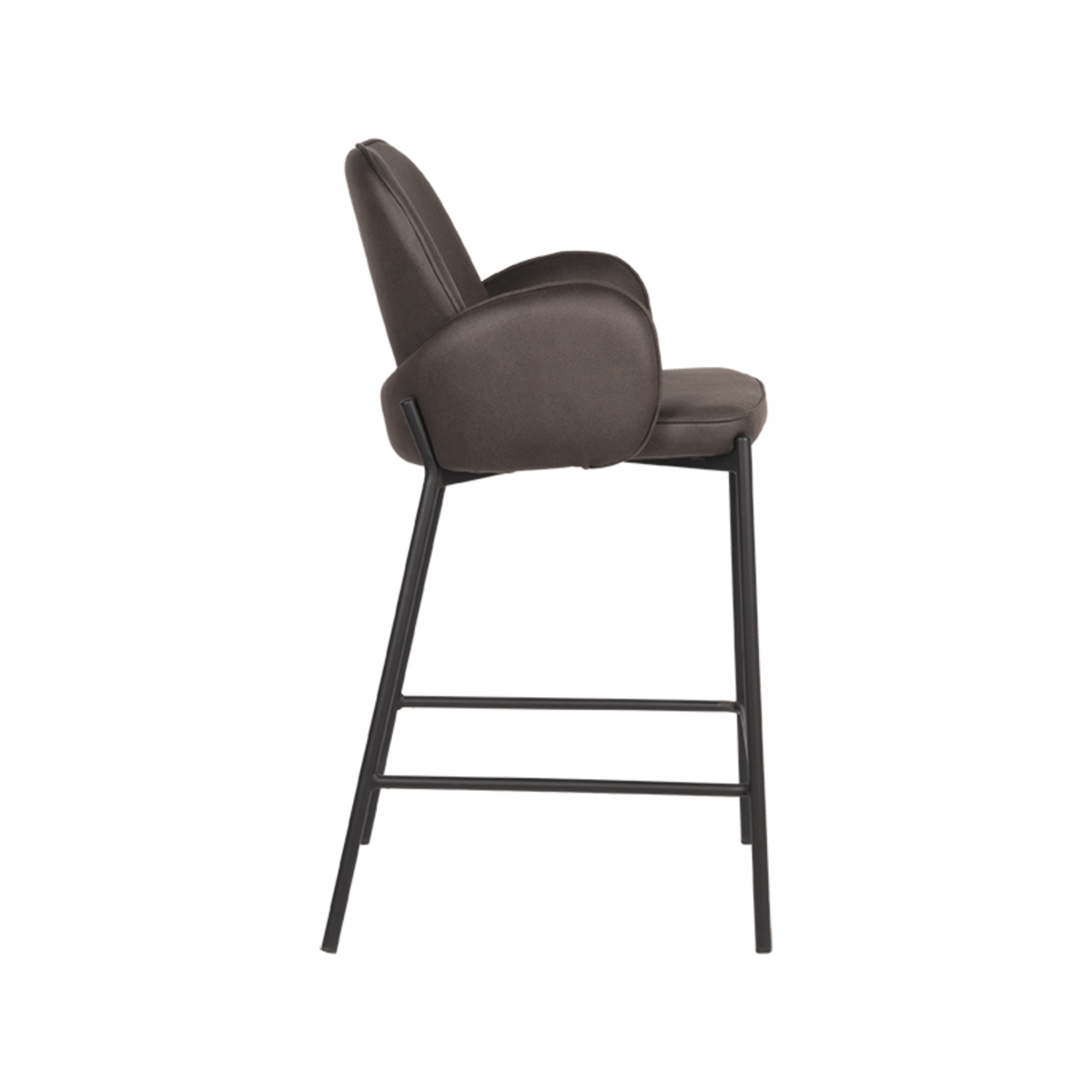 LABEL51 Barkruk Jari - Antraciet - Microfiber - Zithoogte 65