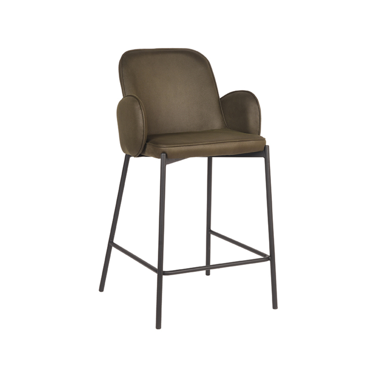 LABEL51 Barkruk Jari - Army green - Microfiber - Zithoogte 65