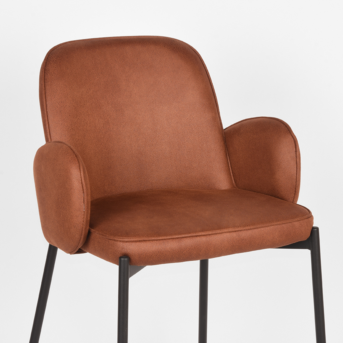 LABEL51 Barkruk Jari - Cognac - Microfiber - Zithoogte 65