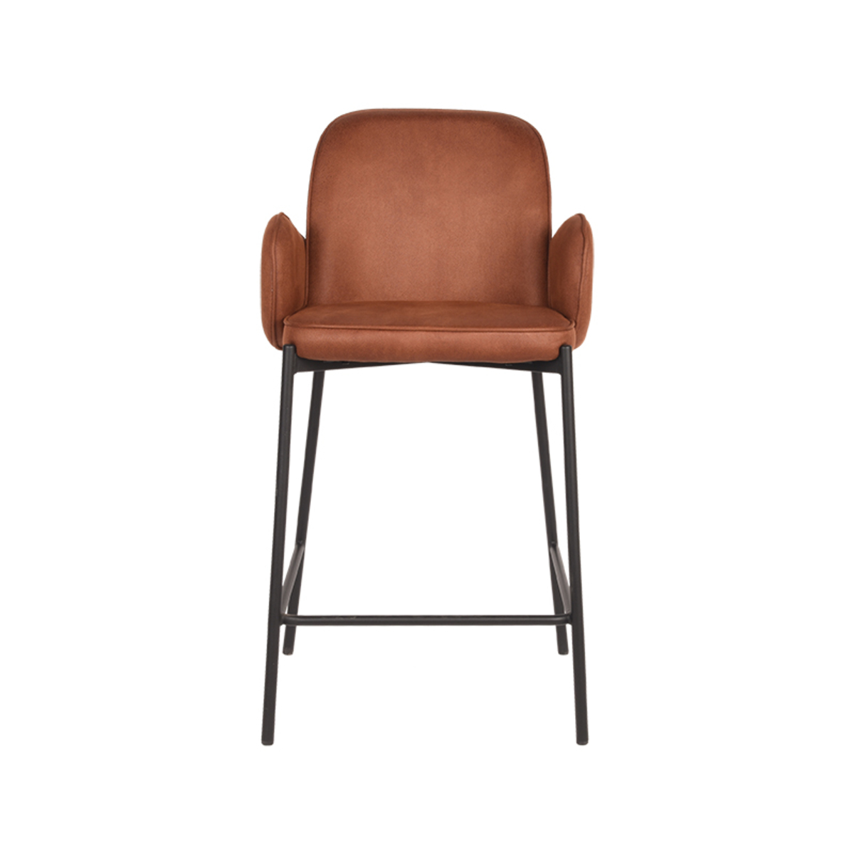 LABEL51 Barkruk Jari - Cognac - Microfiber - Zithoogte 65