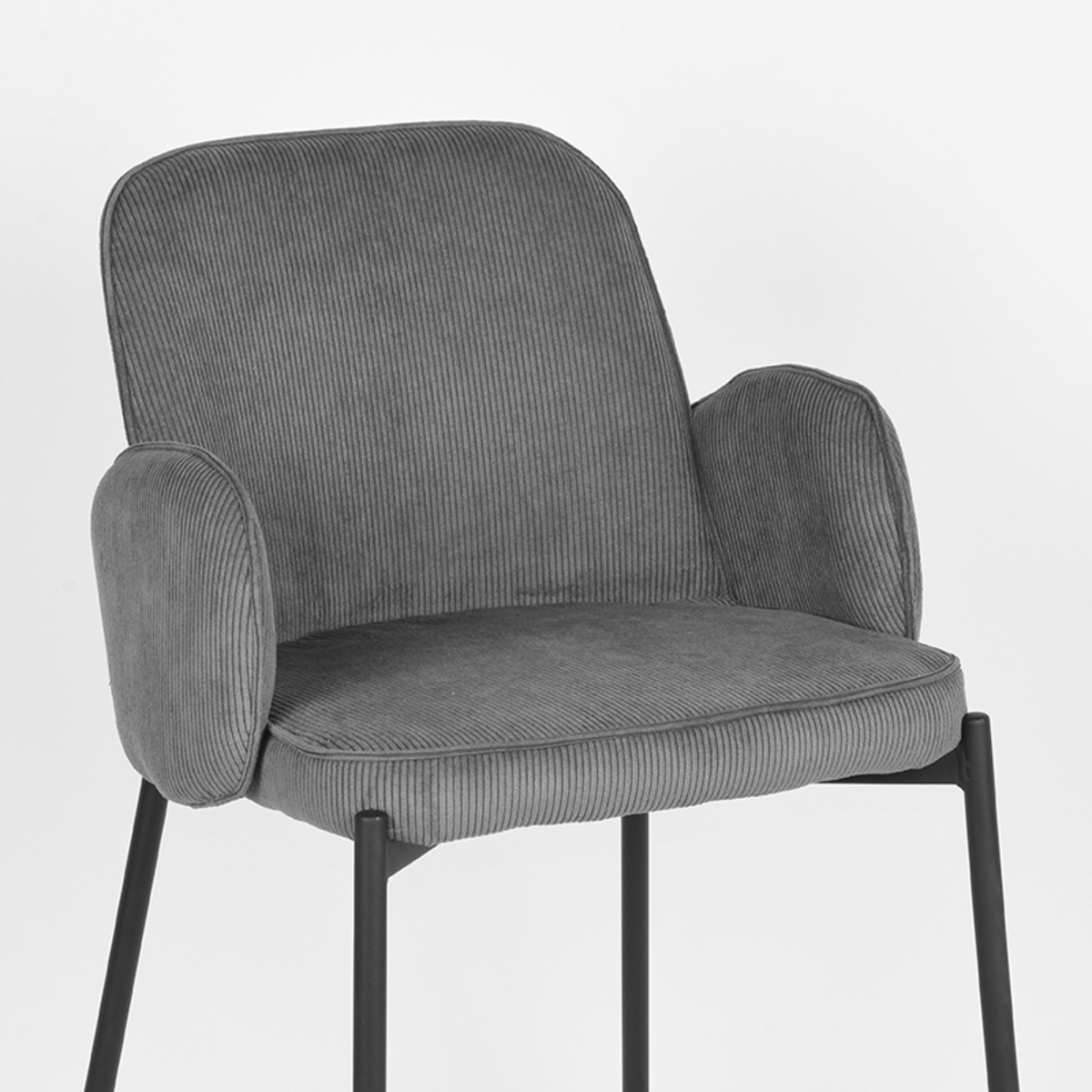 LABEL51 Barkruk Jari - Donkergrijs - Ribcord - Zithoogte 65