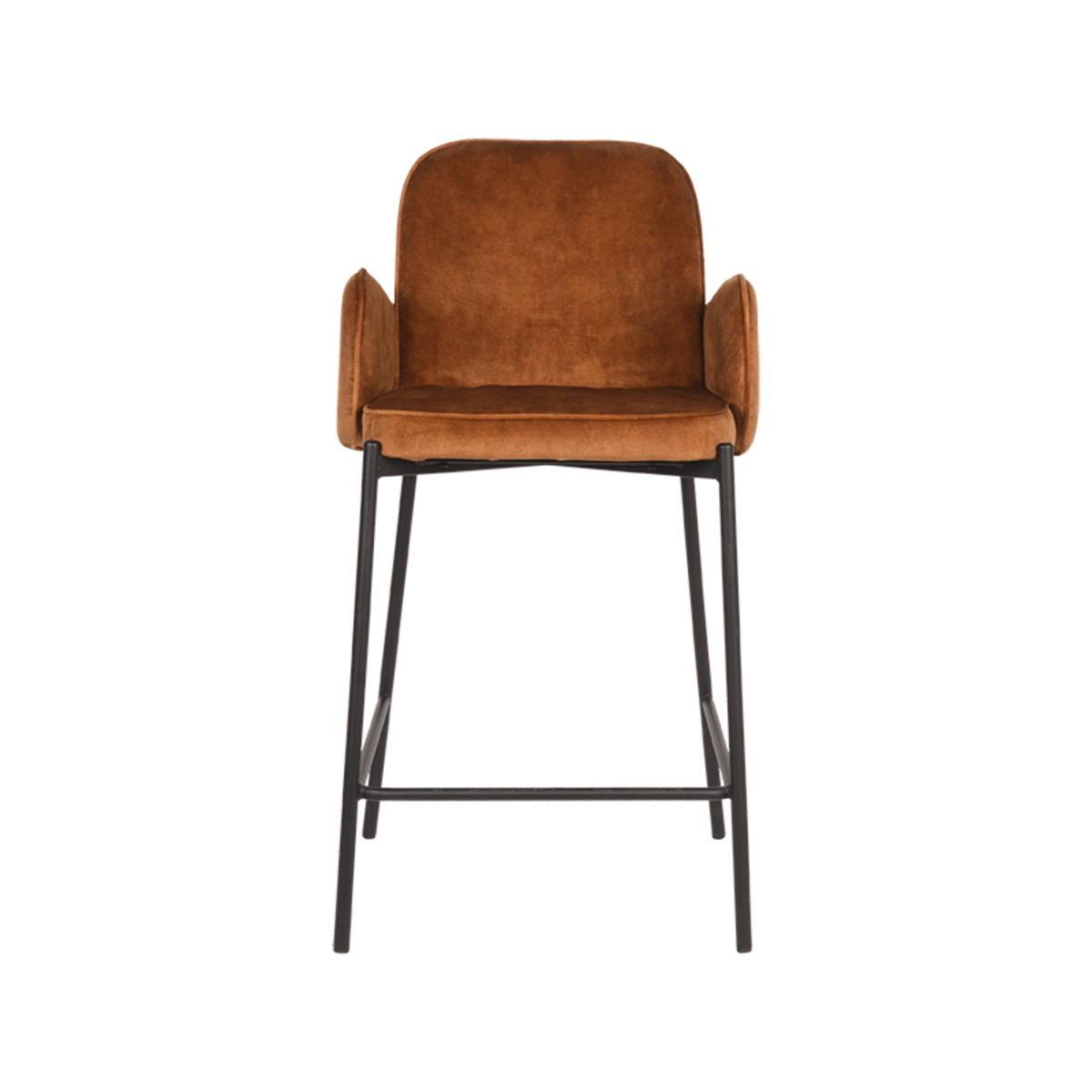 LABEL51 Barkruk Jari - Oker - Velours - Zithoogte 65