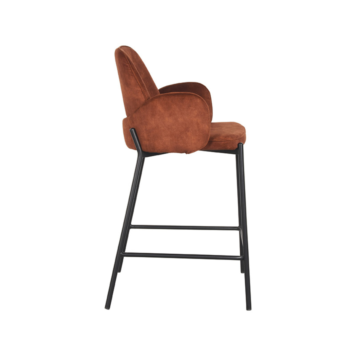 LABEL51 Barkruk Jari - Rust - Velours - Zithoogte 65