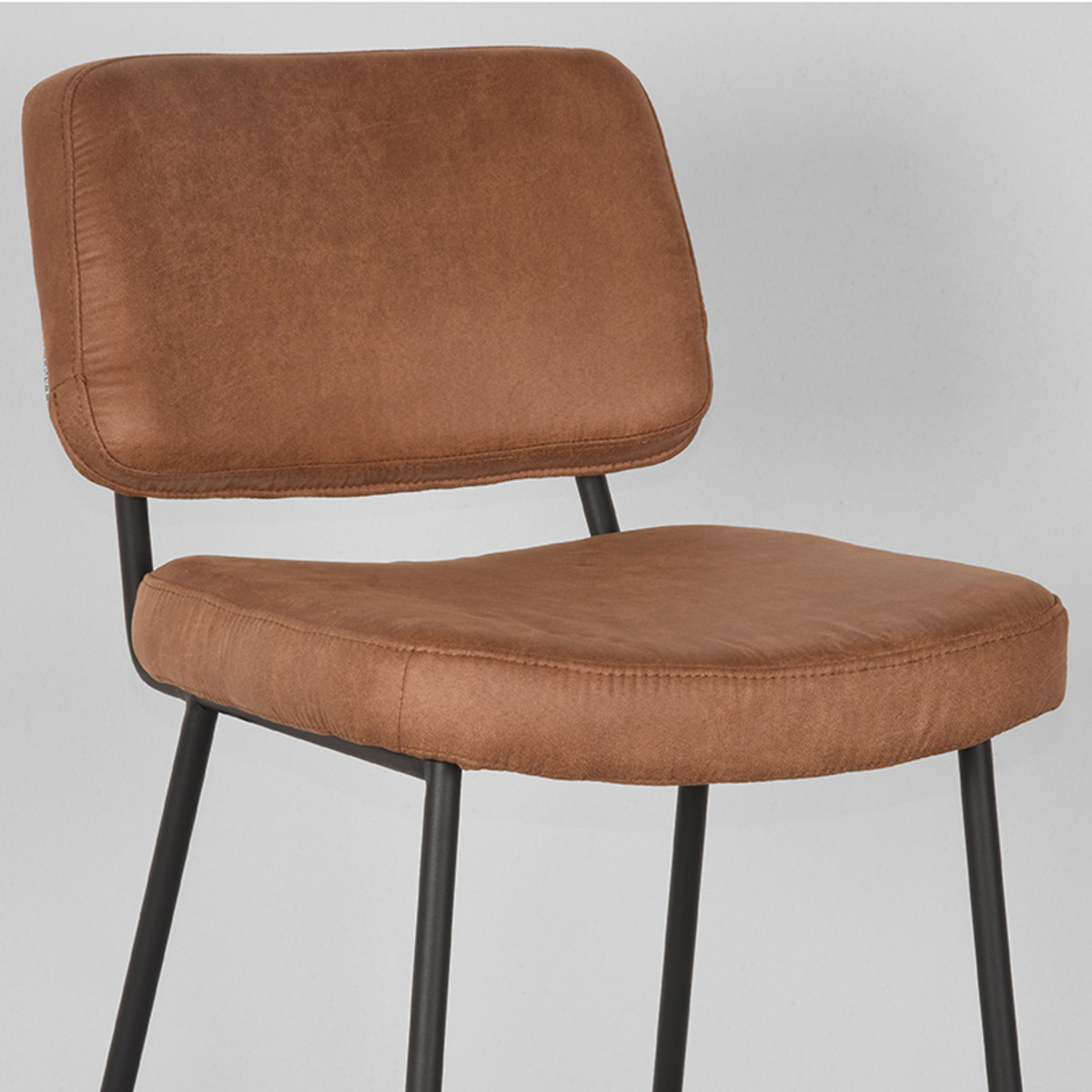 LABEL51 Barkruk Noah - Cognac - Micro Suede - Zithoogte 78
